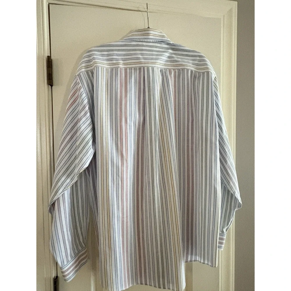 Brooks Brothers  Button Down Shirt Mens  LG pastel stripe 100% cotton Heritage - Picture 14 of 16